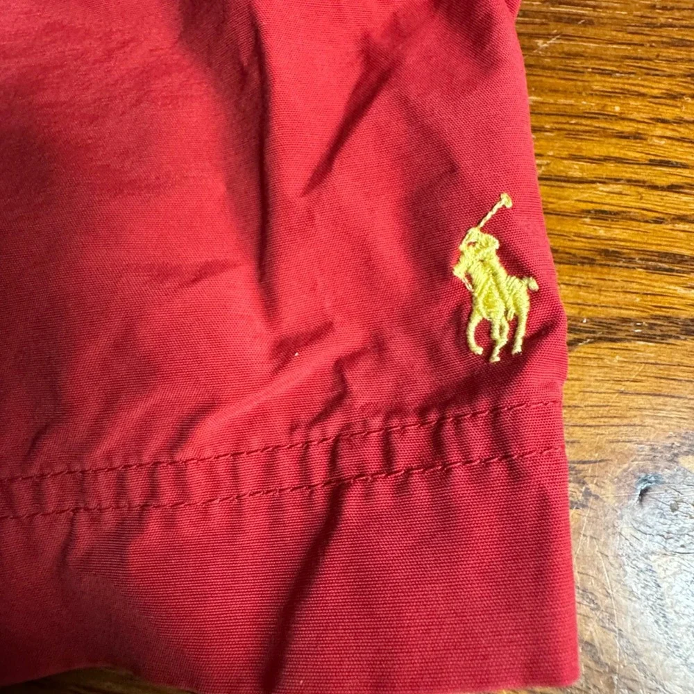 Polo Sport Ralph Lauren Mens Red Swim Trunks Shorts Yellow‎ Pony Logo Size L